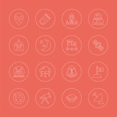space line icon set N3