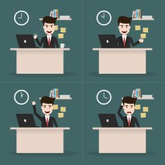 Businessman different time