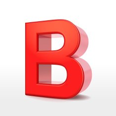 3d red letter B N2