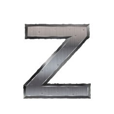 3d metal letter Z