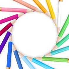 Frame with color pencils EPS 10 N8