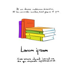 Book Stack Hand Draw Color Icon Vector