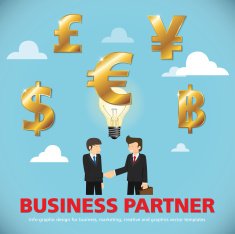 businessman handshake template modern info graphic design N5