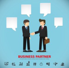 businessman handshake template modern info graphic design N10
