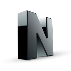 glossy black alphabet N N2