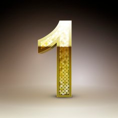 3d golden sequins number 1