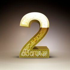 3d golden sequins number 2