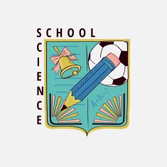 Colored vintage school label N4