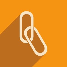 Flat with shadow icon and mobile applacation paper clip N3