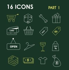 Icons in the style of flat Universal icons