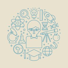 Science abstract line style vector illustration