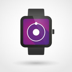 Smart watch icon with an atom N2