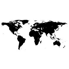 Black And White World Map N8