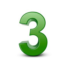 3d shiny green number 3 N2
