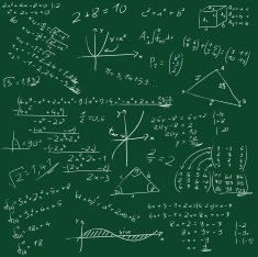 Board with mathematical formulas