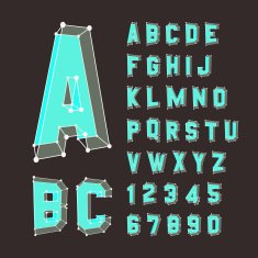 Alphabet set 3d vector illustration Design elements N2