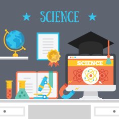 Science flat design concept Vector illustration