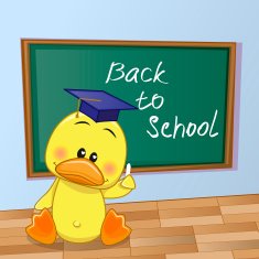 Cartoon Duck wrote in classroom N2