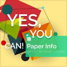 Flat design square banner with slogan N68