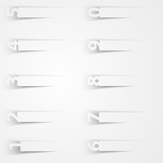 Vector number stickers template paper