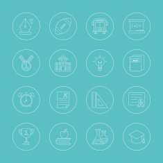 School line icon set N6