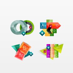 Set of modern geometric infographic web layouts N17