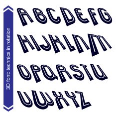 Dimensional move font vector line retro style geometric font N3