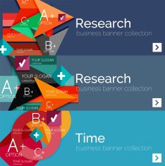 Flat design vector infographic banners with geometric infographics N139