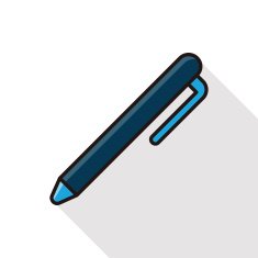 pen line icon with long shadow