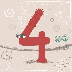 Cute alphabet Number 4