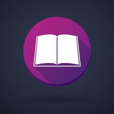 Long shadow icon with a book