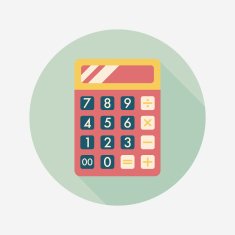 calculator flat icon with long shadow eps10 N44