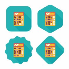 calculator flat icon with long shadow eps10 N45