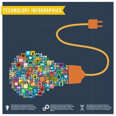 Light bulb with Knowledge infographics vector format N2