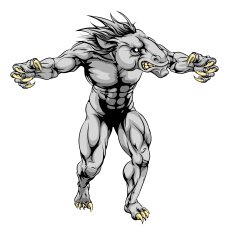 Horse scary sports mascot