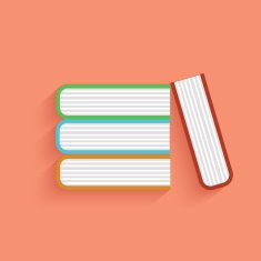 Books symbol on pink background clean vector