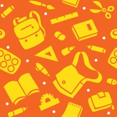 School pattern with education supplies N6