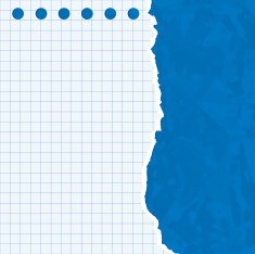 Ragged edge of the paper on a blue textural background