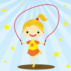 baby girl playing jumping rope N2