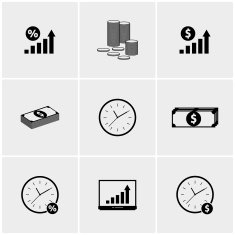 Black and white set of icons N6