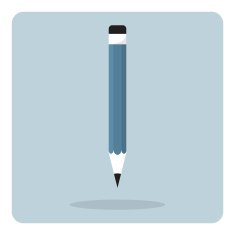 Vector of flat icon wooden pencil