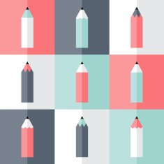 Flat set pencil icons