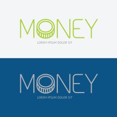 Vector alphabet design money business concept sign icon
