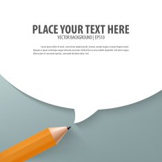Pencil with blank speech bubble N2