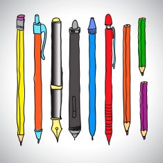 Vector sketch of pencils and pens N2