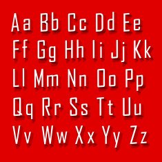 Font 3d set letter