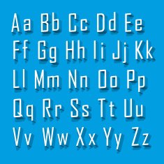Font 3d set letter N2