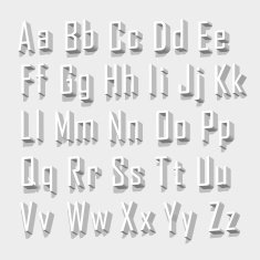 Font 3d set letter Vector