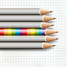 To be different rainbow pencil near the simple
