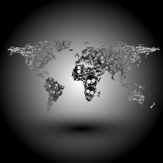 World map in the form of skulls background vector N2